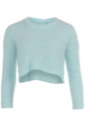 Pūkuotas Crop megztinis